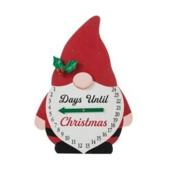 Glitzhome® 15'' Lighted Wooden Christmas Gnome Countdown Calendar 15 Glitzhome® 15'' Lighted Wooden Christmas Gnome Countdown Calendar -Christmas Designers Store D652350S 5