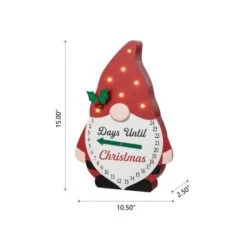 Glitzhome® 15'' Lighted Wooden Christmas Gnome Countdown Calendar 17 Glitzhome® 15'' Lighted Wooden Christmas Gnome Countdown Calendar -Christmas Designers Store D652350S 7