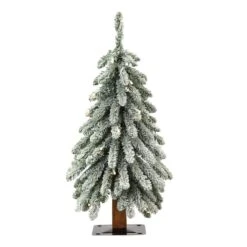 2ft. Pre-Lit Lightly Flocked Artificial Alpine Christmas Tree, Warm White LED Lights 6 2ft. Pre-Lit Lightly Flocked Artificial Alpine Christmas Tree, Warm White LED Lights -Christmas Designers Store D655064S 1 1