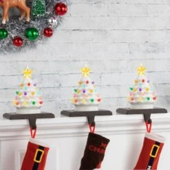 White Tree Illuminated Stocking Hanger -Christmas Designers Store D657835S 3