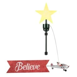 Santa's Biplane Animated Tree Topper With Banner -Christmas Designers Store D657883S 2