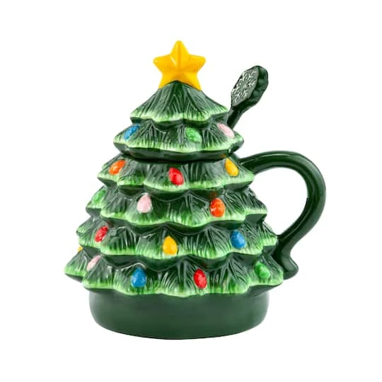 Green Lidded Nostalgic Tree Mug With Spoon 4 Green Lidded Nostalgic Tree Mug With Spoon - Image 2