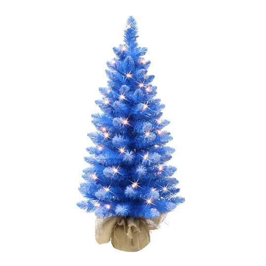 3ft. Pre-Lit Fashion Blue Artificial Christmas Tree 3 3ft. Pre-Lit Fashion Blue Artificial Christmas Tree