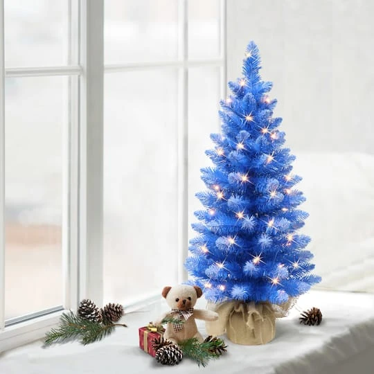 3ft. Pre-Lit Fashion Blue Artificial Christmas Tree 6 3ft. Pre-Lit Fashion Blue Artificial Christmas Tree - Image 4