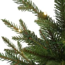 2ft. Pre-Lit Artificial Christmas Tree In Stump Planter, Warm White LED Lights -Christmas Designers Store D659603S 2