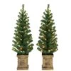 2 Pack 3.5ft. Pre-Lit Battery Operated Artificial Christmas Tree In Box Planter, Warm White LED Lights -Christmas Designers Store D659605S 1