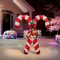 52" Pre-Lit Mesh Candy Cane Pair -Christmas Designers Store D659641S 3