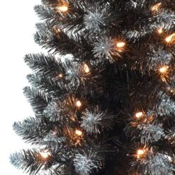 3ft. Pre-Lit Black Pine Artificial Christmas Tree, Clear Incandescent Lights -Christmas Designers Store D659688S 2