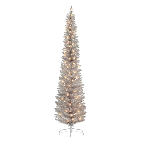 6ft. Pre-Lit Rose Gold Pine Artificial Christmas Tree, Clear Incandescent Lights 4 6ft. Pre-Lit Rose Gold Pine Artificial Christmas Tree, Clear Incandescent Lights - Image 2