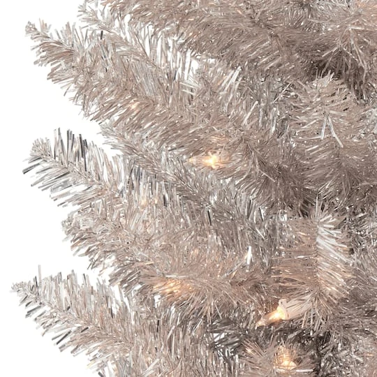 6ft. Pre-Lit Rose Gold Pine Artificial Christmas Tree, Clear Incandescent Lights 5 6ft. Pre-Lit Rose Gold Pine Artificial Christmas Tree, Clear Incandescent Lights - Image 3
