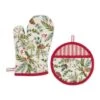 DII® Heritage Holiday Sprigs Oven Mitt & Potholder Set -Christmas Designers Store D660559S 1