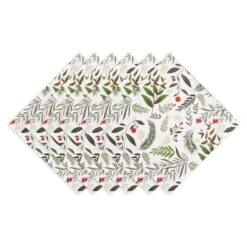 DII® Holiday Sprigs Printed Napkin Set, 6ct. -Christmas Designers Store D662316S 1 1