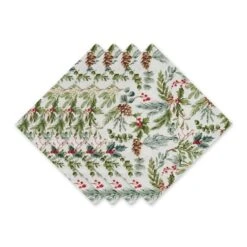DII® Heritage Holiday Sprigs Printed Napkin Set, 4ct. -Christmas Designers Store D662317S 1 1