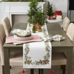 DII® Heritage Holiday Sprigs Printed Napkin Set, 4ct. -Christmas Designers Store D662317S 4