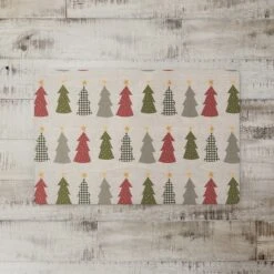 Cream Tree Pattern Floor Mat -Christmas Designers Store D662406S 2