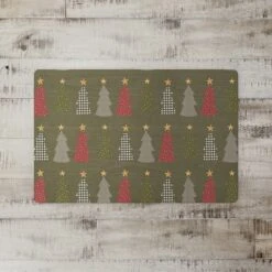 Green Tree Pattern Floor Mat -Christmas Designers Store D662410S 2
