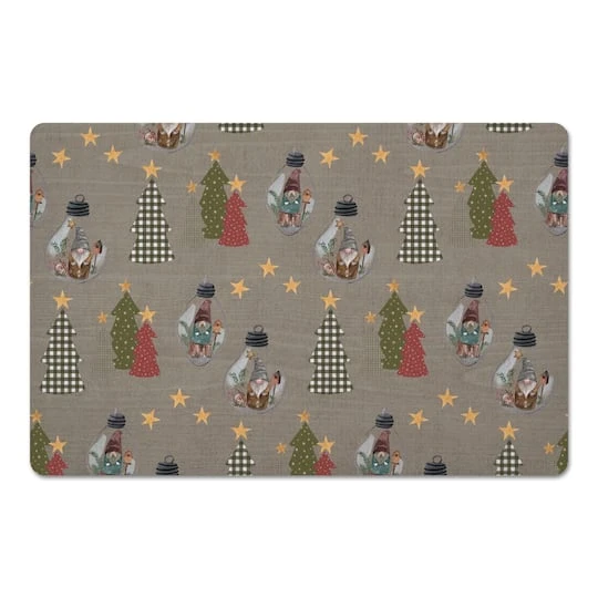 Gray Tree & Globe Pattern Floor Mat 3 Gray Tree & Globe Pattern Floor Mat