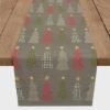 72" Gray Tree Pattern Cotton Twill Runner 1 72" Gray Tree Pattern Cotton Twill Runner -Christmas Designers Store D662469S 1