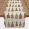72" Cream Tree Pattern Cotton Twill Runner 1 72" Cream Tree Pattern Cotton Twill Runner -Christmas Designers Store D662470S 1