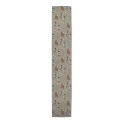 90" Gray Tree & Globe Pattern Cotton Twill Runner -Christmas Designers Store D662493S 3