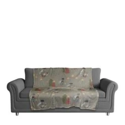 Gray Tree & Globe Pattern Coral Fleece Blanket 9 Gray Tree & Globe Pattern Coral Fleece Blanket -Christmas Designers Store D662522S 3