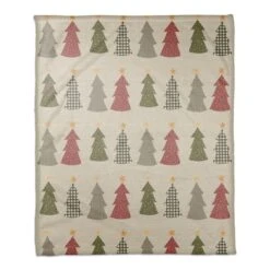 Cream Tree Pattern Coral Fleece Blanket