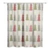 Cream Tree Pattern Shower Curtain 1 Cream Tree Pattern Shower Curtain -Christmas Designers Store D662552S 1
