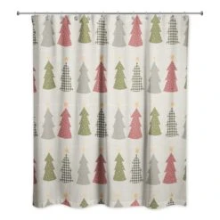 Cream Tree Pattern Shower Curtain