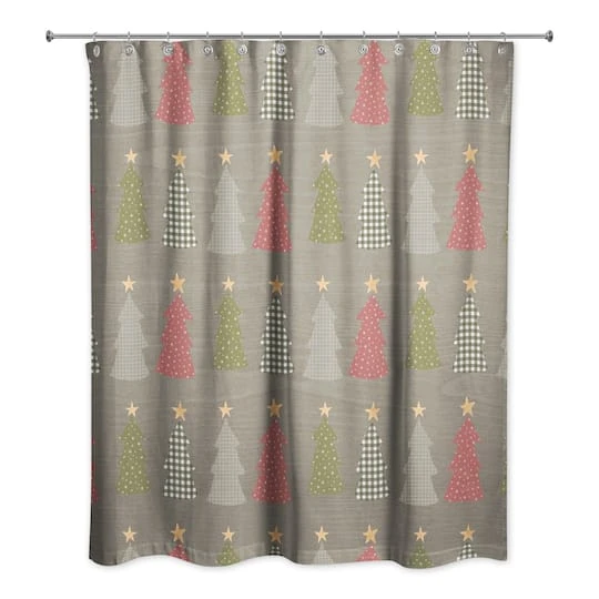 Gray Tree Pattern Shower Curtain 4 Gray Tree Pattern Shower Curtain - Image 2