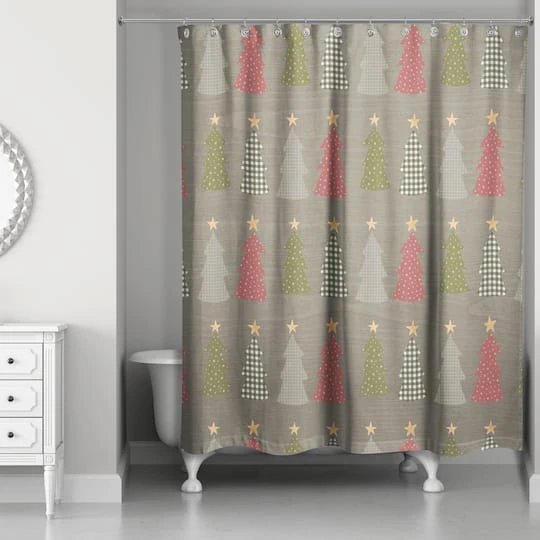 Gray Tree Pattern Shower Curtain 5 Gray Tree Pattern Shower Curtain - Image 3