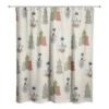 Cream Tree & Globe Pattern Shower Curtain -Christmas Designers Store D662555S 1