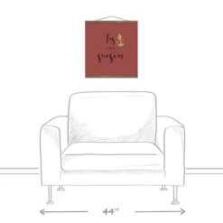 Red Tis The Season Hanging Canvas In Teak Frame 9 Red Tis The Season Hanging Canvas In Teak Frame -Christmas Designers Store D662563S 3