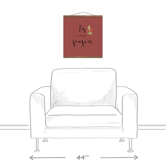 Red Tis The Season Hanging Canvas In Teak Frame 6 Red Tis The Season Hanging Canvas In Teak Frame - Image 4