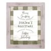 Green Buffalo Check Holiday Phrases Print In Western White Frame 1 Green Buffalo Check Holiday Phrases Print In Western White Frame -Christmas Designers Store D662569S 1