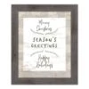 Gray Buffalo Check Holiday Phrases Print In Western Gray Frame -Christmas Designers Store D662570S 1