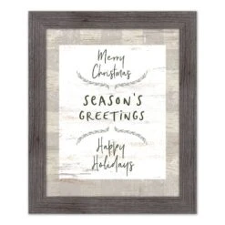 Gray Buffalo Check Holiday Phrases Print In Western Gray Frame