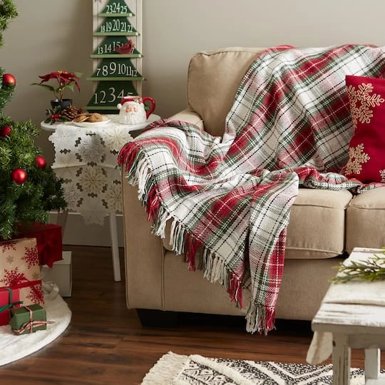 DII® Christmas Plaid Recycled Cotton Throw 7 DII® Christmas Plaid Recycled Cotton Throw - Image 5