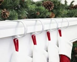 Original MantleClip® Holly Whitewash Stocking Holders, 4ct. -Christmas Designers Store D665815S 2