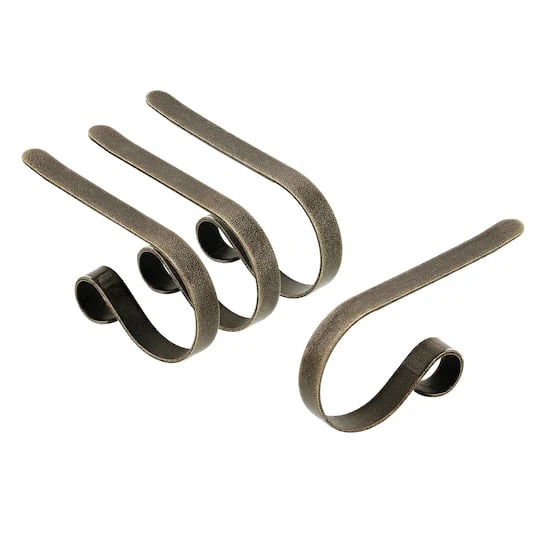 Original MantleClip® Weathered Antique Brass Stocking Holders, 4ct. 4 Original MantleClip® Weathered Antique Brass Stocking Holders, 4ct. - Image 2