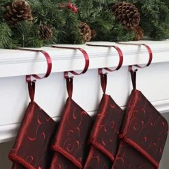 Original MantleClip® Painted Bright Red Stocking Holders, 4ct. -Christmas Designers Store D665824S 2