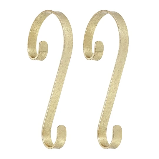 Haute Decor Stocking Scrolls® Glimmer Gold Stocking Holders, 2ct. 3 Haute Decor Stocking Scrolls® Glimmer Gold Stocking Holders, 2ct.