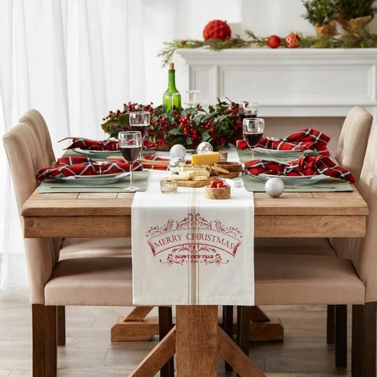 DII® 72" Merry Christmas Printed Table Runner 6 DII® 72" Merry Christmas Printed Table Runner - Image 4