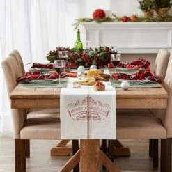 DII® 108" Merry Christmas Printed Table Runner -Christmas Designers Store D666772S 3