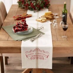 DII® 108" Merry Christmas Printed Table Runner -Christmas Designers Store D666772S 5