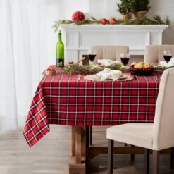 DII® 52" Glad Tidings Plaid Tablecloth 11 DII® 52" Glad Tidings Plaid Tablecloth -Christmas Designers Store D666783S 3