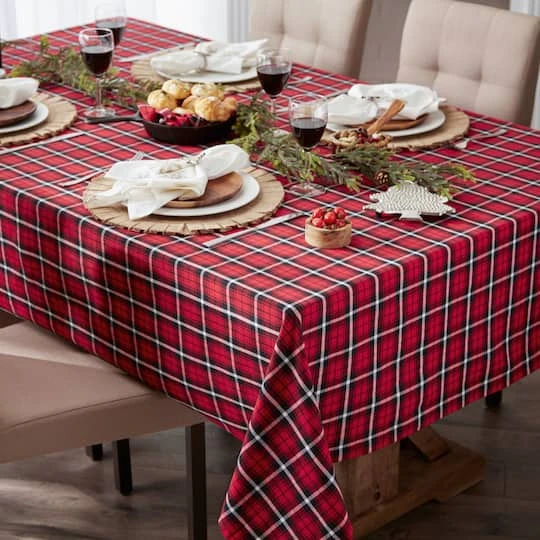 DII® 52" Glad Tidings Plaid Tablecloth 7 DII® 52" Glad Tidings Plaid Tablecloth - Image 5