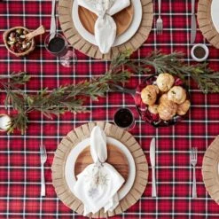 DII® 52" Glad Tidings Plaid Tablecloth 13 DII® 52" Glad Tidings Plaid Tablecloth -Christmas Designers Store D666783S 5