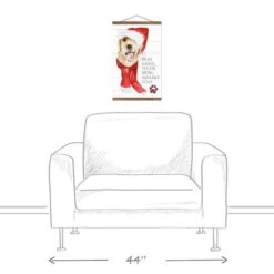Please Bring Squeaky Stuff Teak Hanging Canvas -Christmas Designers Store D673224S 3