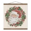 Vintage Santa Teak Hanging Canvas 2 Vintage Santa Teak Hanging Canvas -Christmas Designers Store D673226S 1