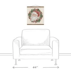 Vintage Santa Teak Hanging Canvas -Christmas Designers Store D673226S 3